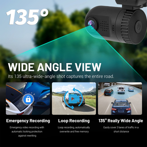 1080P HD 135 ° góc rộng Xe DVR camera với gps tracker, phổ lưu lượng truy cập ghi & xe hộp đen - Product Image 3