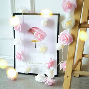 Cordão de luz de led rosa branco, varal led para decoração de natal, aniversário, casamento, luz noturna pequena