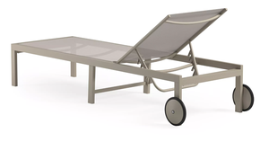 Chaise longue de jardin multi-positions en aluminium avec roues, en textilène renforcé pour extérieur et piscine - Product Image 4