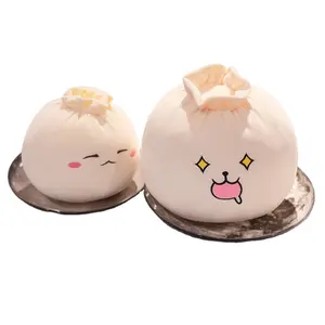 Boulette en peluche oreiller mignon Expression cuit à la vapeur en peluche chignon en peluche Dim Sum jeter oreiller drôle nourriture Squishy Bao chignon en peluche poupée jouets