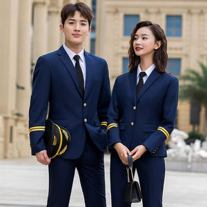 Escuela de aviación Ferrocarril Uniformes escolares piloto Auxiliar de vuelo Capitán Gerente de hotel Uniformes DE TRABAJO - Product Image 3