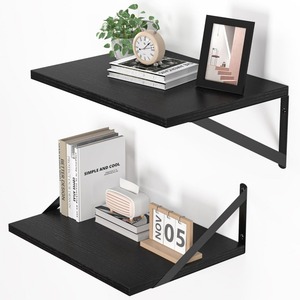Home Armazenamento Preto 16 W X 12 D Prateleiras Flutuantes Profunda para Sala Cozinha Escritório Quarto Metal Bracket Estante Elegante - Product Image 1