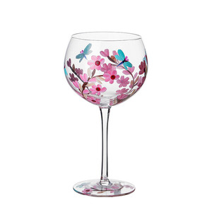 <span class=keywords><strong>Verres</strong></span> <span class=keywords><strong>à</strong></span> <span class=keywords><strong>gin</strong></span> en cristal soufflé <span class=keywords><strong>à</strong></span> la bouche, vente chaude, avec motif de fleurs multiples peintes <span class=keywords><strong>à</strong></span> la main personnalisable - Product Image 2