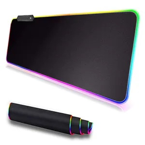 RGB 대형 게임 마우스 패드 특대 빛나는 Led 확장 Mousepad 미끄럼 방지 고무베이스 마우스 매트 키보드 패드 데스크 매트