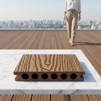 Planche de terrasse WPC moderne en chêne, gaufrée 3D, lisse, antidérapante, à clipser, étanche, écologique, ignifuge, résistante aux fissures, garantie 5 ans