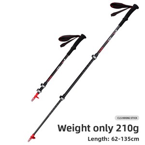 Bastón de Trekking de Fibra de <span class=keywords><strong>Carbono</strong></span> para Exteriores, Ligero, con Bloqueo Exterior de Fibra, Telescópico, para Senderismo, Montañismo y Escalada - Product Image 6