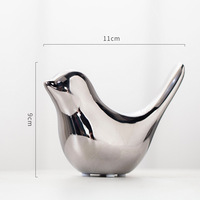 Vente chaude Céramique Artisanat Or Oiseau Ensemble Céramique Petits Oiseaux pour La Décoration De La Maison