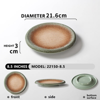 Assiette en mélamine créative de style européen pour plats froids, steak occidental, pâtes – Durable et incassable – Lot de 100 pièces