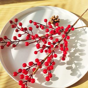 JCF270 Meilleures Ventes Décoration de Noël Décoration de Fête de Mariage <span class=keywords><strong>Berry</strong></span> Artificielle Plastique Baies Rouges - Product Image 3