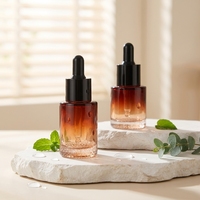 Bouteilles compte-gouttes en verre rondes de 20 ml et 30 ml, imprimées à l'écran, couleurs personnalisées, pour sérum, huiles essentielles, cosmétiques et vernis à ongles