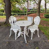 Meubles de jardin de haute qualité, utilisation hôtelière, couleur personnalisée, design européen, ensemble de tables d'appoint en métal, chaises en aluminium moulé, table à thé