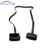 60CM Flat Thin As Noodle Cable OBD OBD2 OBDII 16Pin Wire 8PIN Connected Male to Female Car Diagnostic OBD Extension Cable