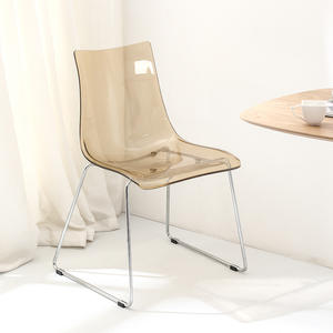 Acrylic <b>Backrest</b> Dining Chair Transparent Color Modern Minimalist Design For Home Use - Product Image 2