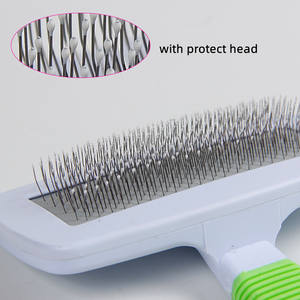 Peines de aguja de airbag de acero inoxidable 2 en 1, cepillo de masaje para perros y gatos con pequeño peine en bolsa fina - Product Image 4