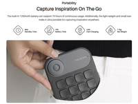 Clavier ergonomique Huion à une main, combinaison de touches personnalisables, mini-clavier K20