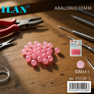 Perline rosa Ilan Abalorio da 10 mm per la creazione di gioielli - Product Image 3