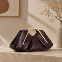 Sac à main de soirée plissé en cuir PU pour femme, pochette fourre-tout à fermeture magnétique, luxe léger, à porter sous le bras, vente en gros, logo personnalisé, expédition immédiate