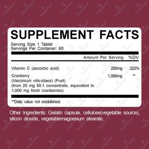 OEM mirtillo integratore di salute del tratto urinario compressa con vitamina C, salute urinaria e supporto per il corpo, concentrato di mirtillo rosso - Product Image 2