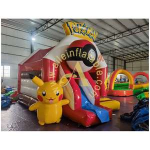 Château gonflable OEM Pokémon Moonwalk <span class=keywords><strong>Pikachu</strong></span> avec toboggan, combo château gonflable Pokeball pour jardin, toboggan sec - Product Image 2