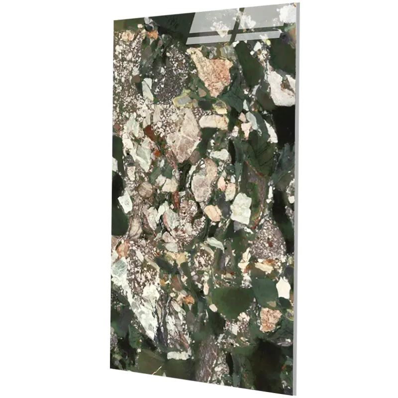 Living Room Floor Tile 750X1500mm Quartz Quartzite Stone Slabs Green Kitchen Countertop Sintered Stone