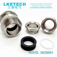 LKETECH A2 Presse-étoupe en laiton nickelé IP66 étanche M32 pour câbles de 24-32 mm et équipements électriques industriels