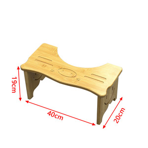 Repose-pieds ergonomique pliable en bambou pour toilettes, 40x20x19 cm, pour salle de bain, utilisation pour enfants en position accroupie, design en bois massif - Product Image 5