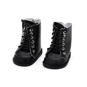 Botines negros de muñeca de 18 pulgadas, zapatos de bebé de 7cm, zapatos de muñeca, accesorios de bebé <span class=keywords><strong>Reborn</strong></span> de 43cm, zapatos de muñeca de niña de 18 pulgadas - Product Image 4