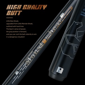Taco de billar Little Monster Bear de fibra de carbono para golpeo, taco de golpeo de baja deflexión con punta de 12.9mm y bolsa blanda - Product Image 4