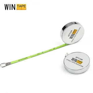 Wintape 2m High Quality Best Selling Durable Using Zinc Alloy Metal Round Case Retractable Mini Steel Tape Measure