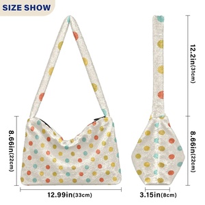 Sacs à bandoulière en polaire d'agneau pour femmes avec logo personnalisé, sacs de shopping chauds et moelleux en fourrure pour l'hiver, sacs fourre-tout mignons pour filles - Product Image 3