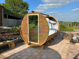 Sauna de Barril Panorámica Tradicional de Madera de Cedro Canadiense para 4-6 Personas en Venta - Product Image 6