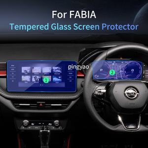Autocollants de voiture Carplay Dash Protecteur d'écran numérique Film de protection en verre trempé Accessoires de véhicule pour <span class=keywords><strong>SKDOA</strong></span> FABIA 2024 - Product Image 2