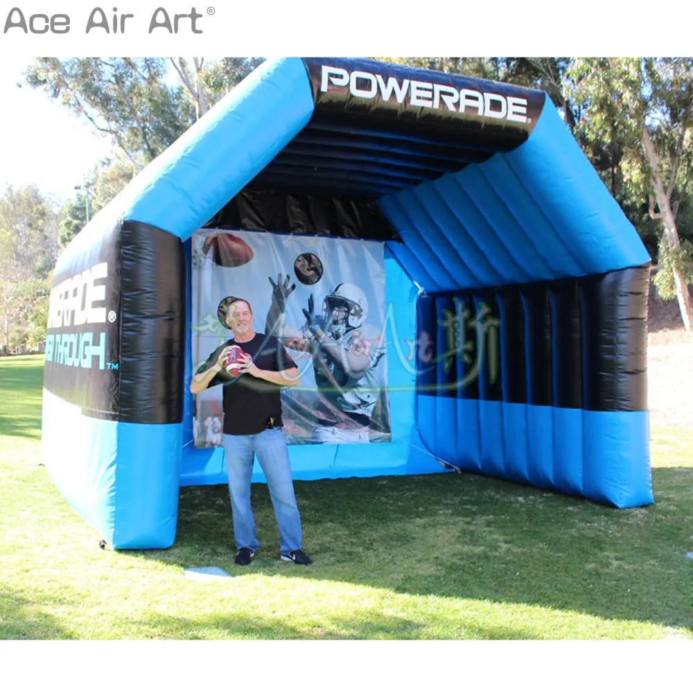 야외 또는 실내 행사를위한 풍선 아치형 럭비 던지기 게임 터널 텐트 토스 플레이
