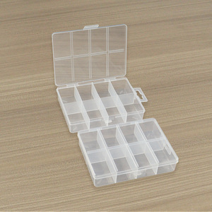 8 Compartment Plastic Storage <b>Box</b> 14x10.5x2.9cm Transparent <b>Tool</b> Organizer For Hardware Buttons Fishing Gear - Product Image 2