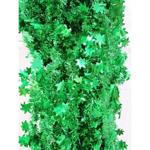 Guirnalda de oropel de PVC verde, decoraciones para árboles de fiesta navideña para eventos de oficina en casa, decoraciones de Acción de Gracias de otoño metálicas - Product Image 5