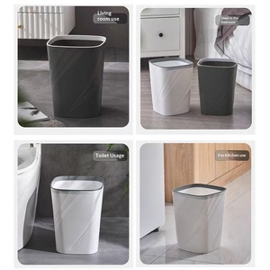 Cestino per Rifiuti di Grande Capacità Stile Instagram Minimalista Made in China con Coperchio a Pressione, Perfetto per Soggiorno, Bagno, Cucina, Studenti - Product Image 2