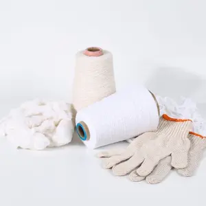 High Quality Low Twist NE6/1 NE8/1 Glove Cotton Knitting Yarn Cvc 65/35 Raw White Yarn For Knitting Glove
