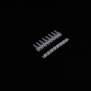 Hongbolai 8-Tube Pack 0.2ml 0.1ml Transparent PCR <b>Flat</b> <b>Cap</b> Centrifuge Tubes For Laboratory Use - Product Image 2