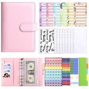 Wholesale Cash Buget Binder PU Leather <b>Notebook</b> Money Savings Budget Binder with Cash Envelopes A6 Loose-leaf <b>Notebook</b> - Product Image 2