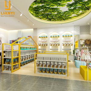 Children's Clothing Display Stand <b>Kids</b> Grocery Shop Fitting Design Wood Gondola <b>Shelves</b> for Store Baby Care Products Rack - Product Image 5