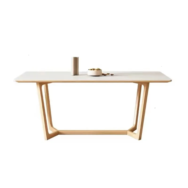 Table de salle à manger créative en bois massif de type V, nouvelle ouverture de magasin pas cher