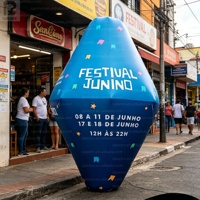 Lanterne en papier gonflable géante personnalisée de 3 m, attrayante, avec logo, lanterne conique pour festival/événement/décoration de fête/parade