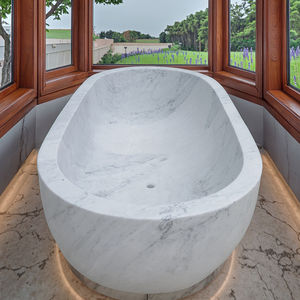 Salle de bains autoportante en marbre blanc de Carrare Surround de <span class=keywords><strong>baignoire</strong></span> - Product Image 1