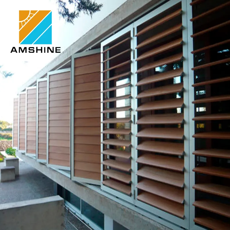 Aluminium Aerofoil Prefabricated Exterior Sun Louver For Commercial Building Decoration