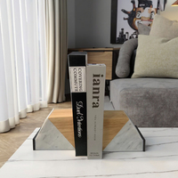 Nouveauté : Serre-livres en marbre naturel gris personnalisé, style nordique, forme irrégulière, design gravé, décoration pour la maison et le bureau