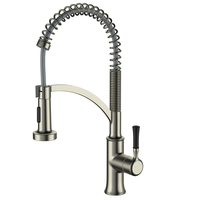 Robinet de cuisine monocommande de luxe contemporain, avec douchette extractible, pour usage hôtelier, eau chaude et froide