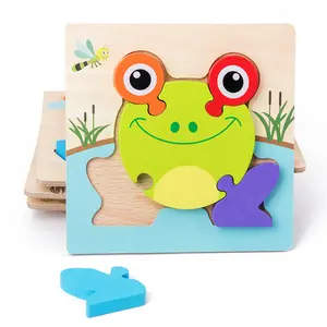 Puzzle di legno animali bambini assemblaggio di giochi Montessori bambini che imparano giocattoli educativi Puzzle 3d in legno