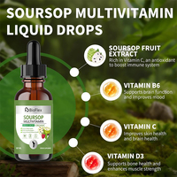 Meilleure Vente : Extrait Liquide de Feuilles de Corossol Pur (Graviola) 60ml, Marque Privée Personnalisée, avec Multivitamines pour Renforcer l'Immunité