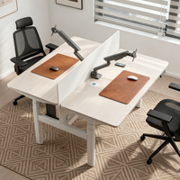 Bureau de travail modulaire PRORIALS en fer moderne pour 2 personnes - Construction métallique durable, poste de travail commercial réglable