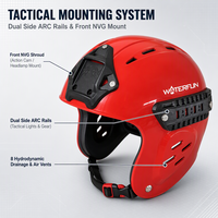 Casque de sauvetage aquatique tactique intégral pour kayak et rafting avec protection des oreilles, coque ABS, doublure EVA, 8 trous d'aération et rails pour lumières